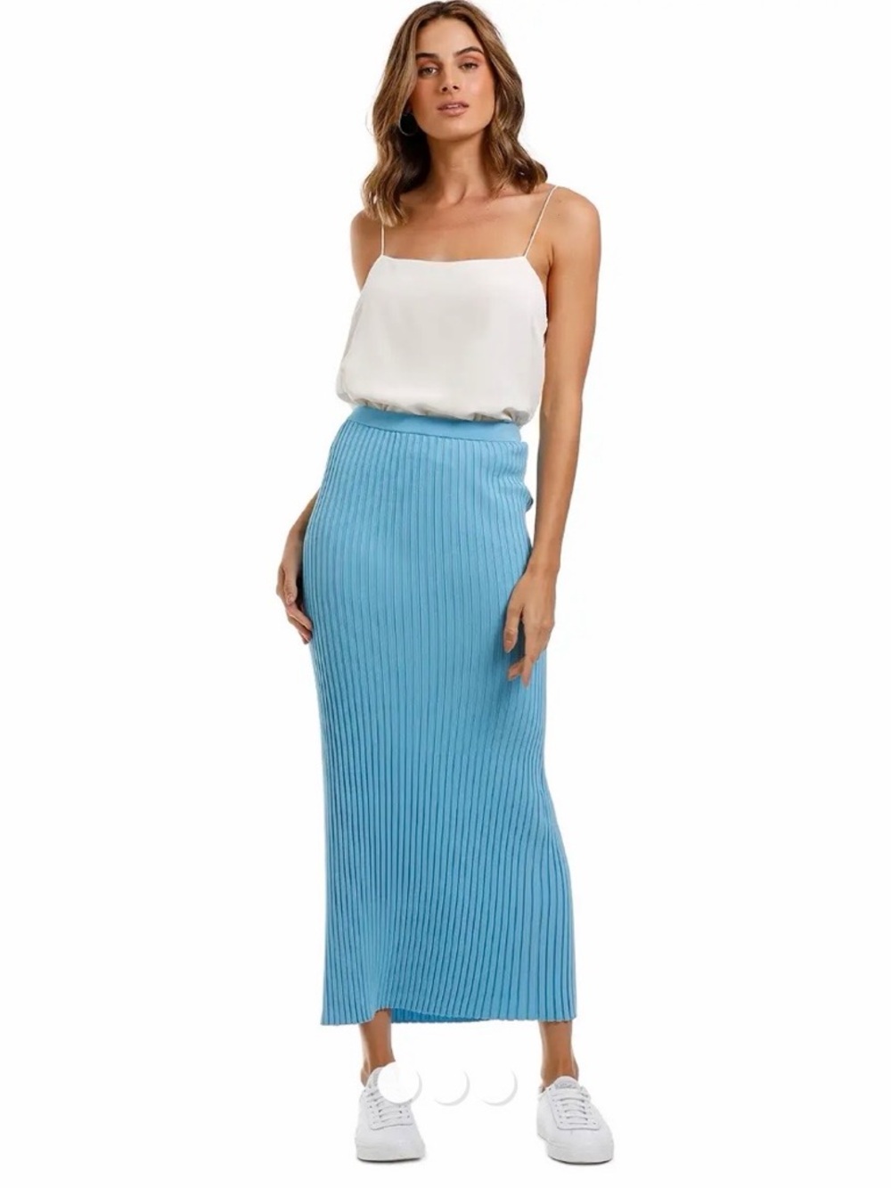 Bec and Bridge Eden pleated ribbed knit maxi skirt
